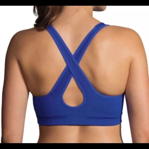 Brooks Running Uprise Crossback Sports bra Size Small Royal Blue Racerback - Picture 2 of 10